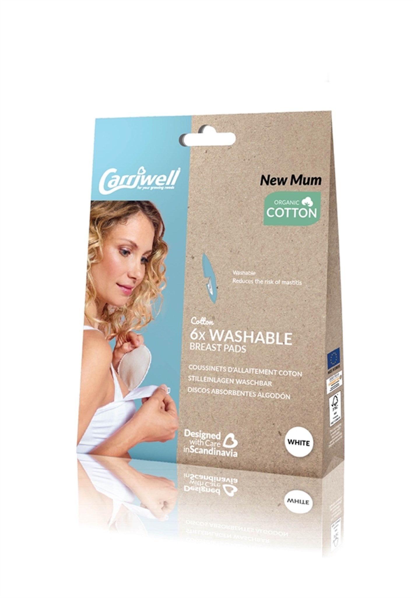 Carriwell Breast Pads Washable White 6 pcs