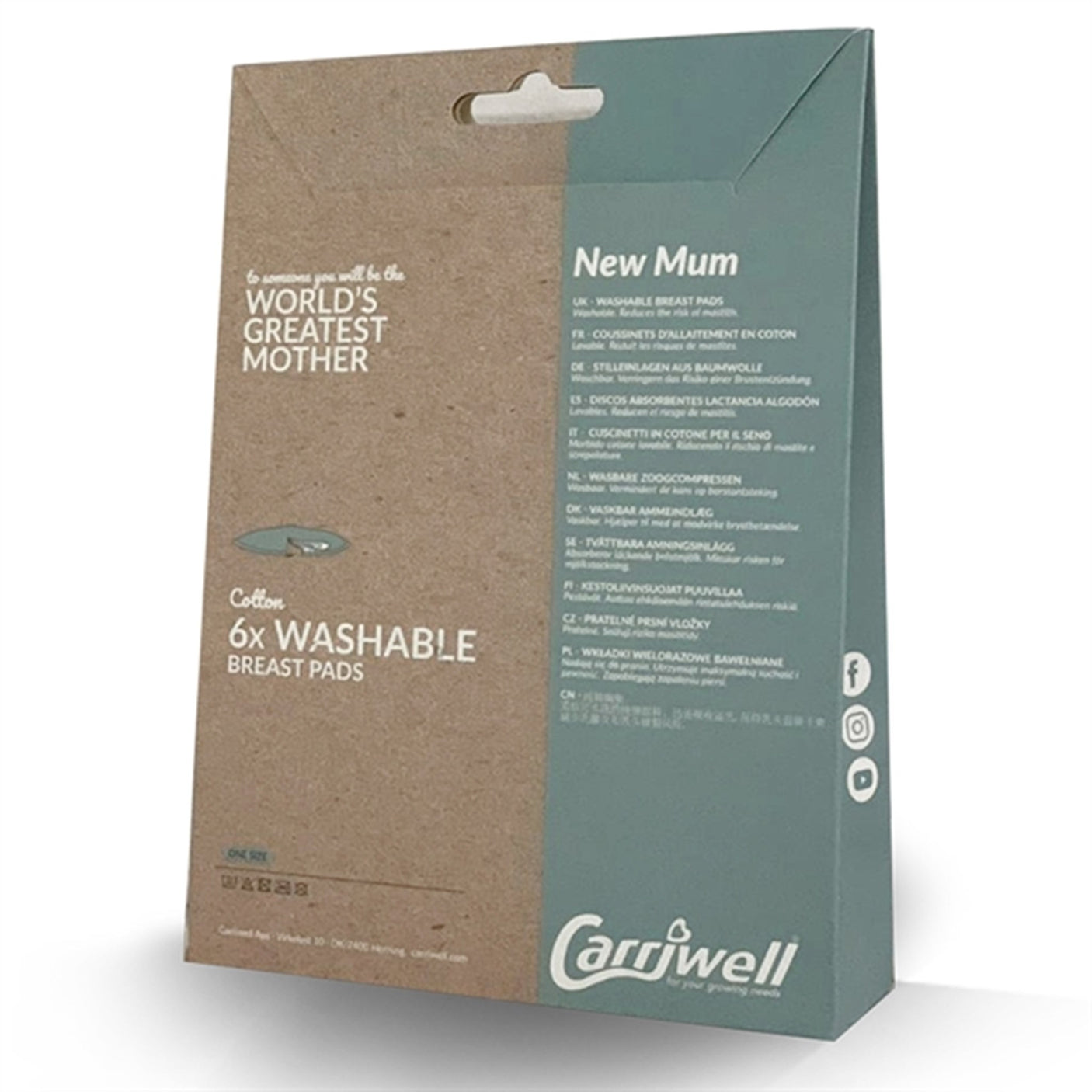 Carriwell Breast Pads Washable Black 6 pcs