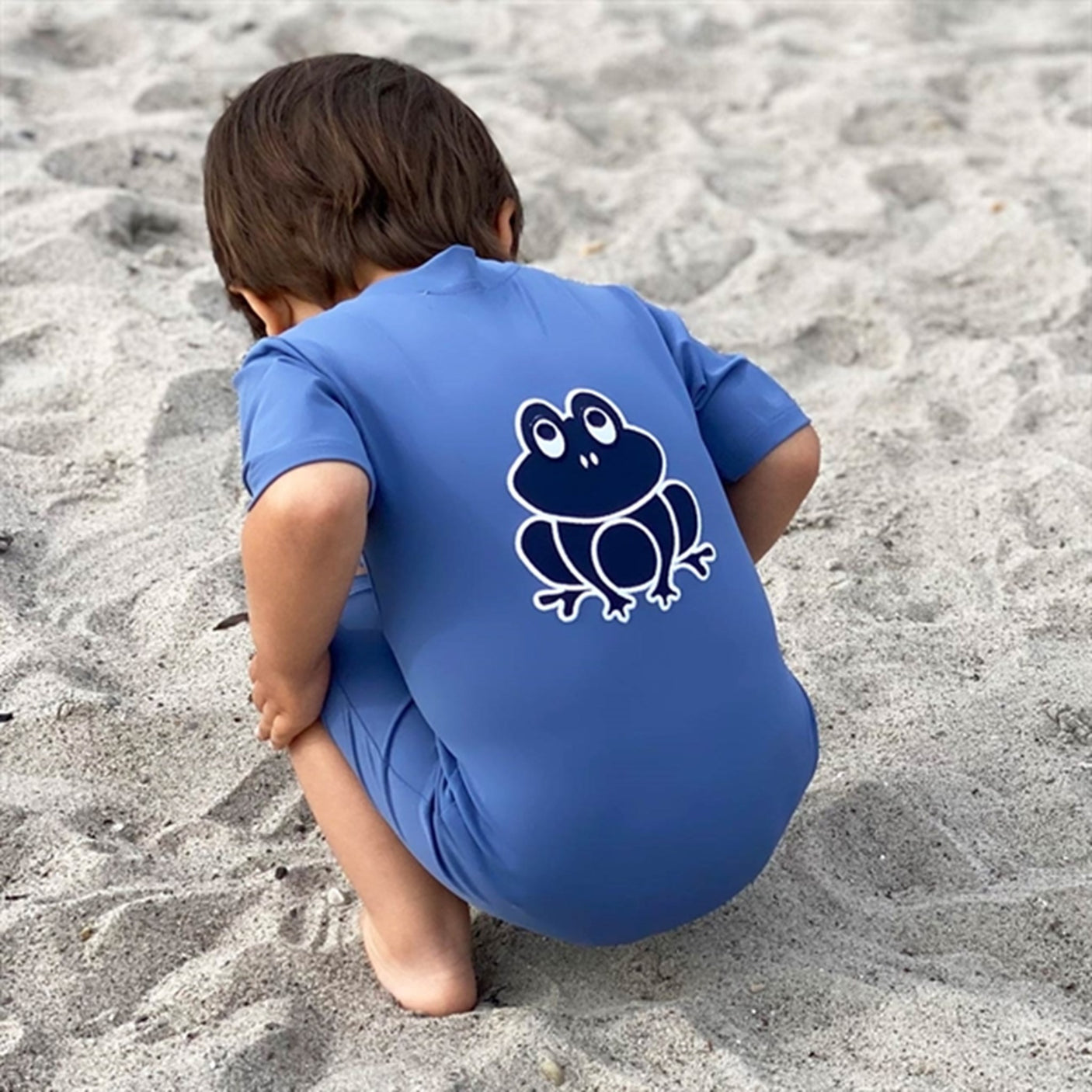 Petit Crabe Nordic Noe Frog Sunsuit with Zipper