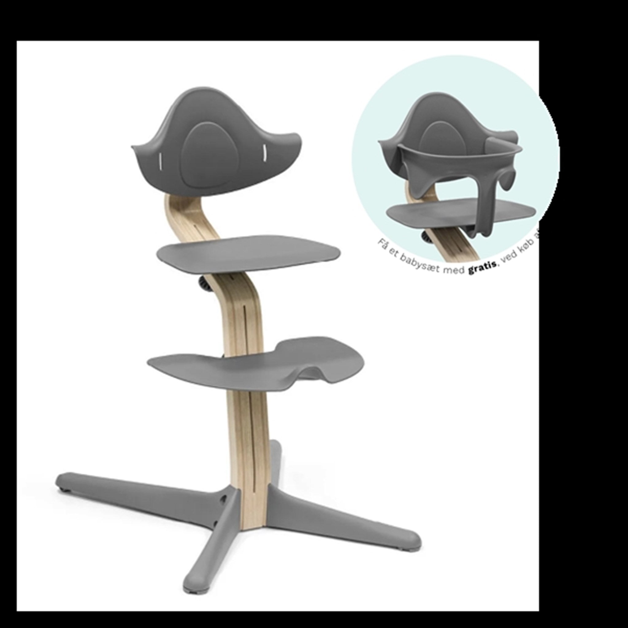 Stokke® Nomi® Chair Oak Grey Incl. Babyset