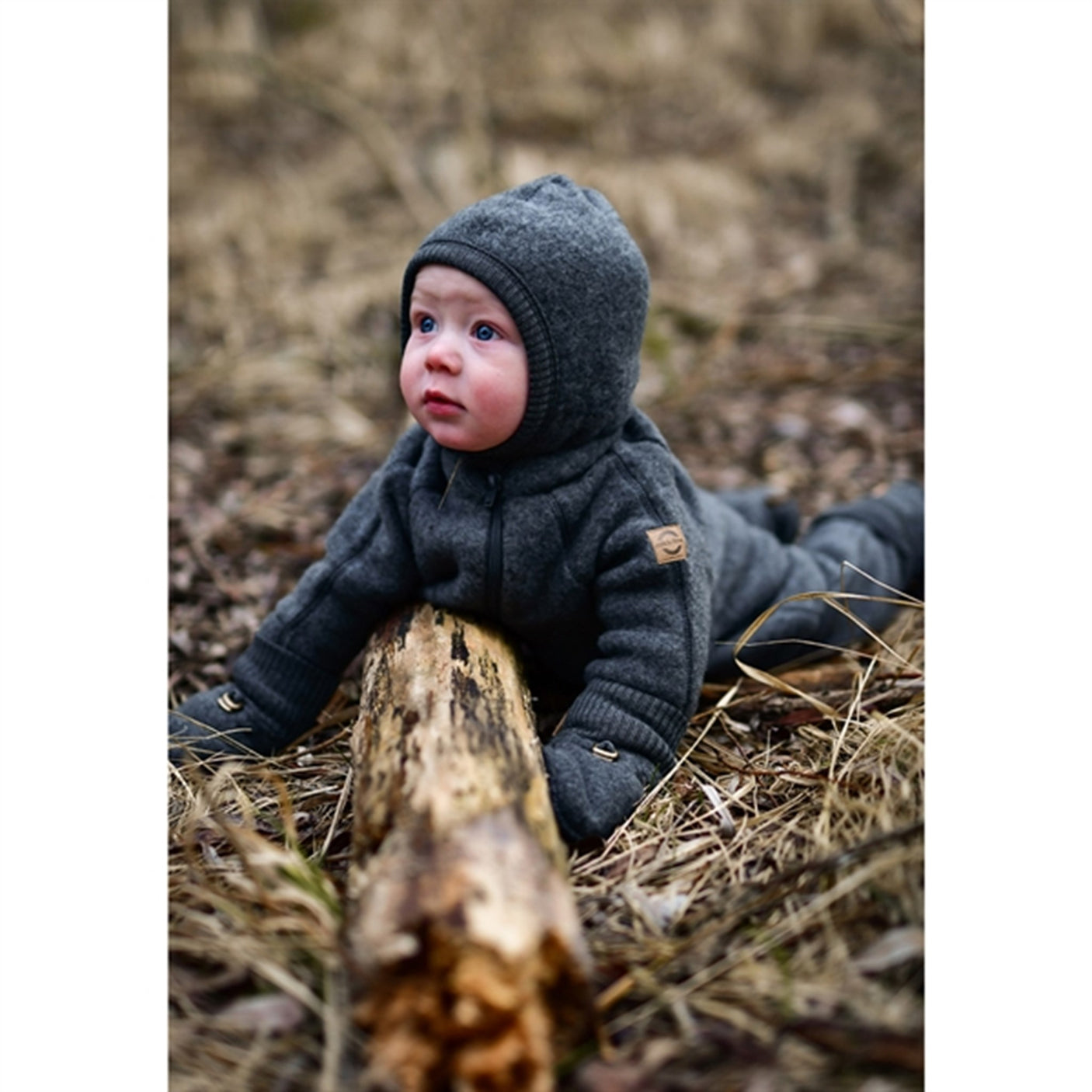 Mikk-Line Wool Baby Suit Anthracite Melange