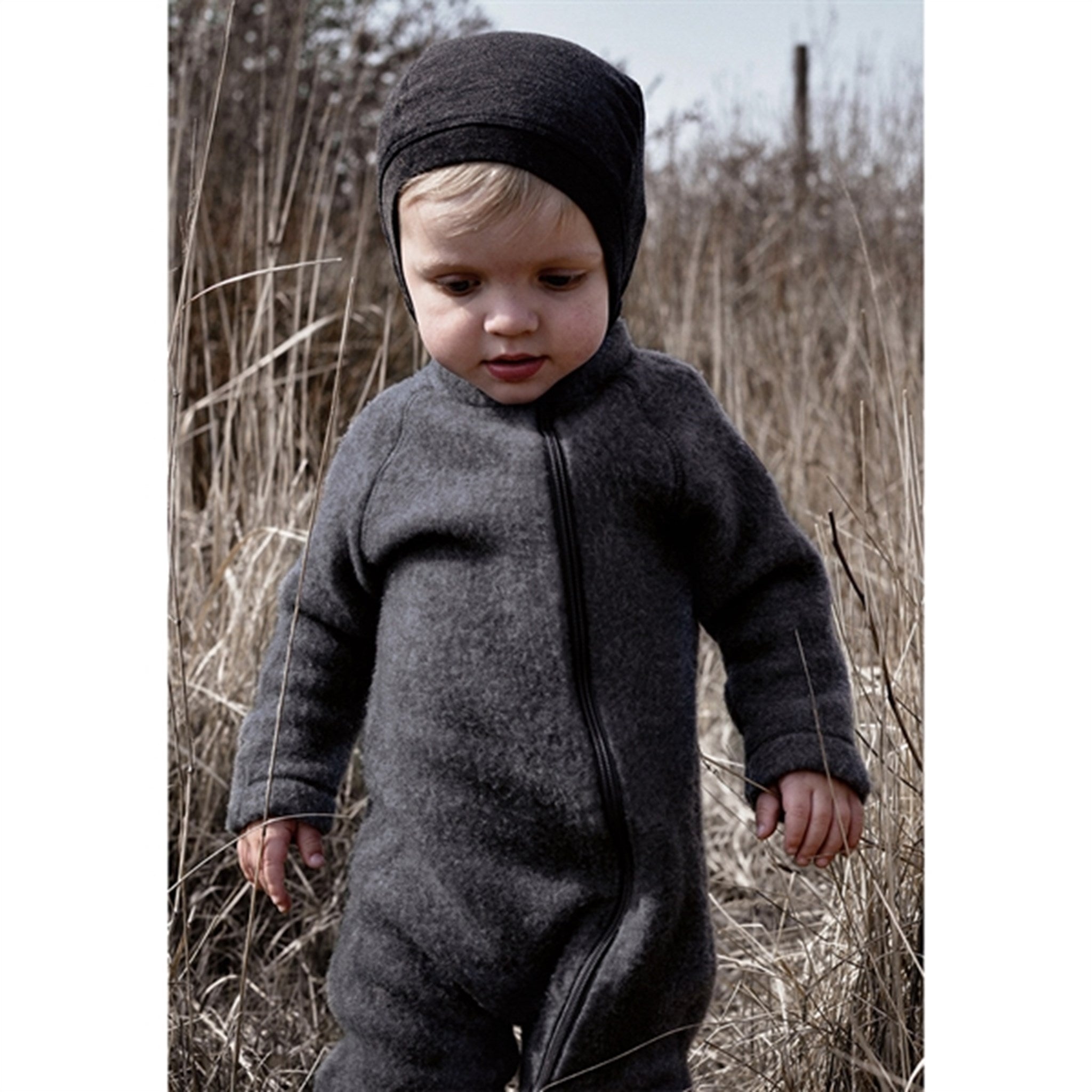Mikk-Line Wool Baby Suit Anthracite Melange 2