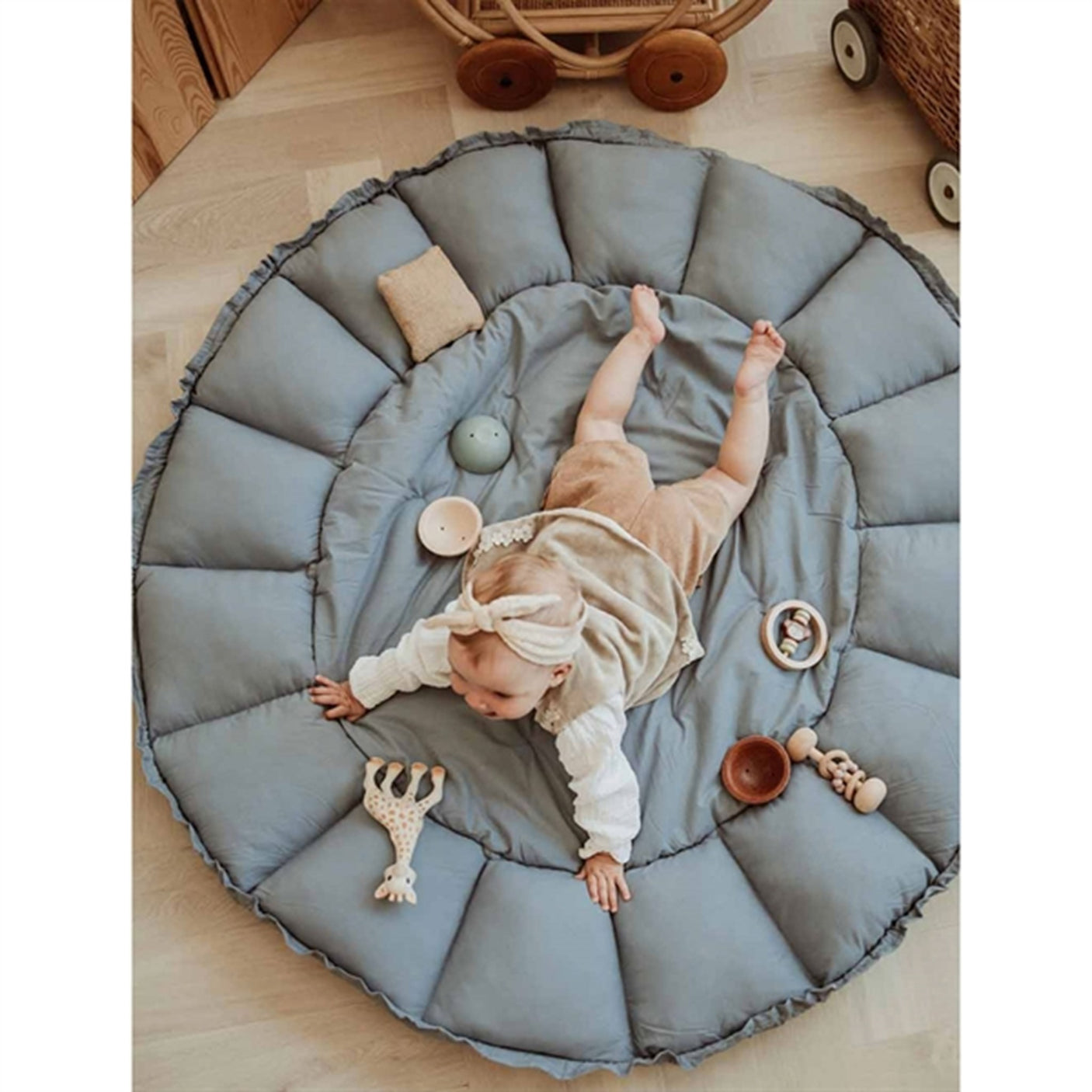 Play&Go 3-in-1 Play Mat Organic Bloom Dusty Blue