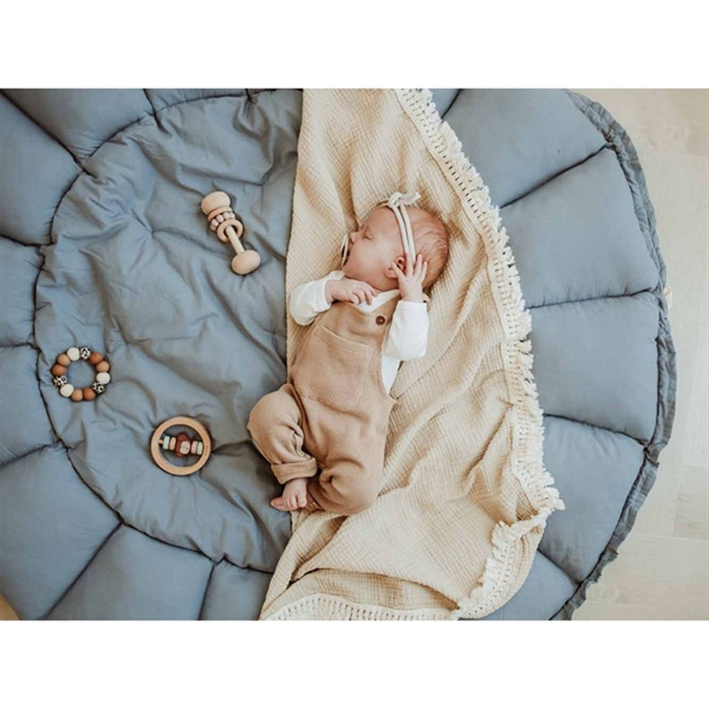 Play&Go 3-in-1 Play Mat Organic Bloom Dusty Blue