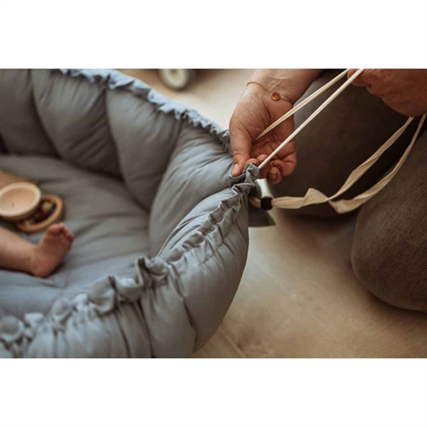 Play&Go 3-in-1 Play Mat Organic Bloom Dusty Blue