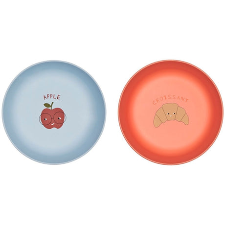 OYOY Yummy Bowl 2-pack Ice Blue / Apricot