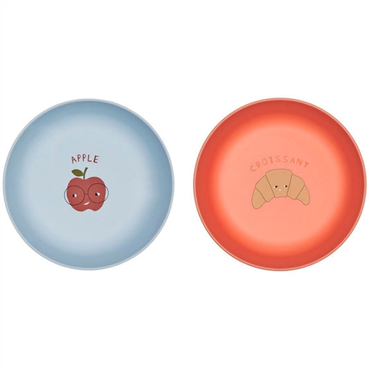 OYOY Yummy Bowl 2-pack Ice Blue / Apricot