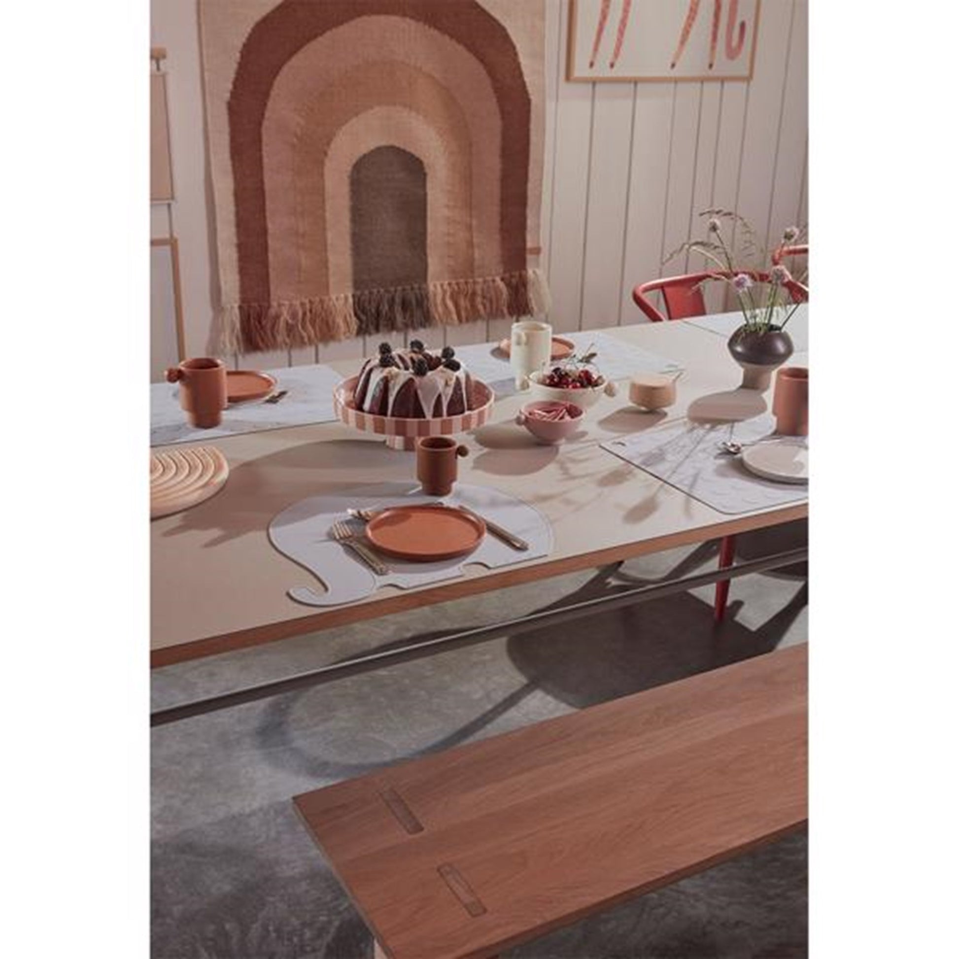 OYOY Placemat Henry Elephant Pale Blue