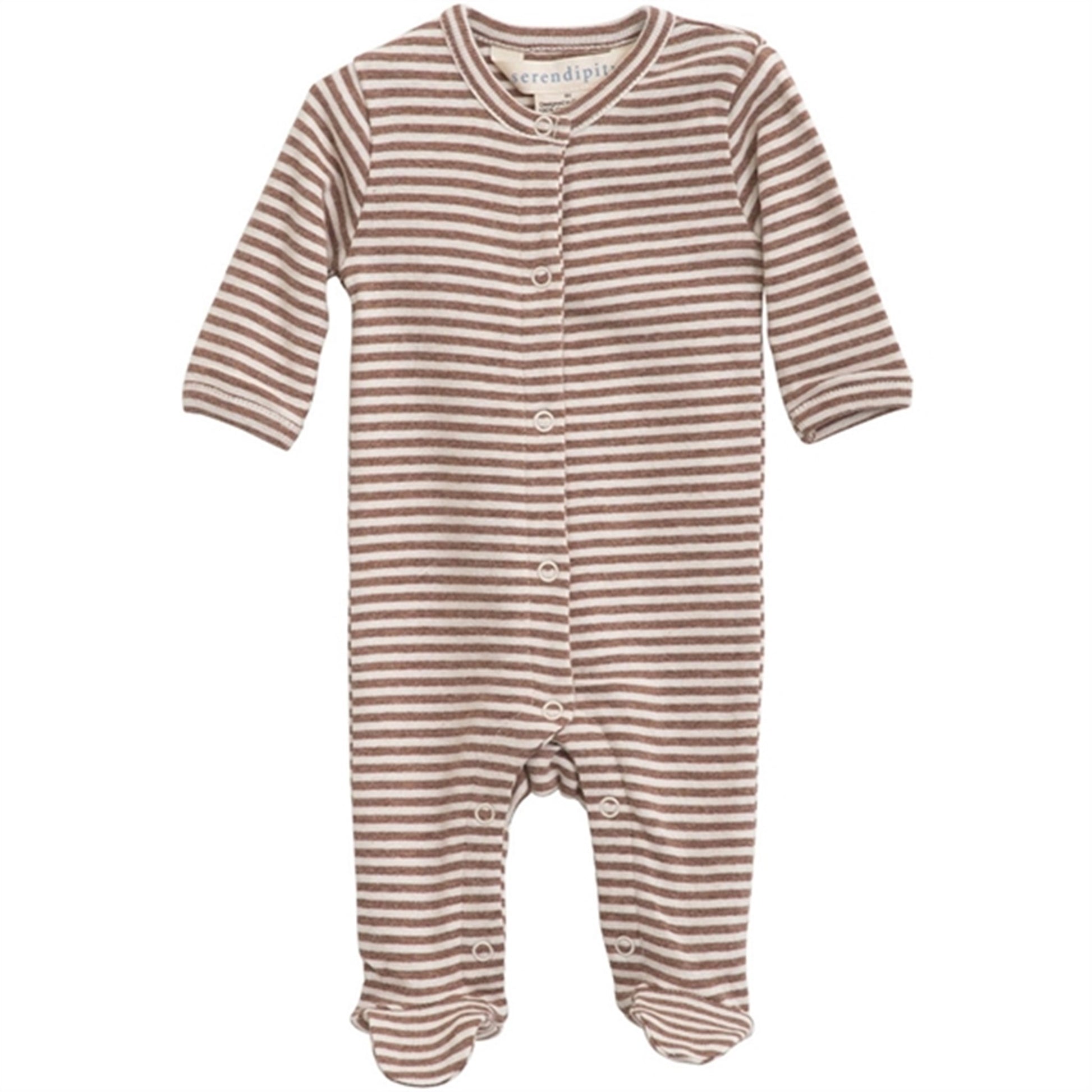 Serendipity Newborn Acorn/Offwhite Stripe Suit w. Feet