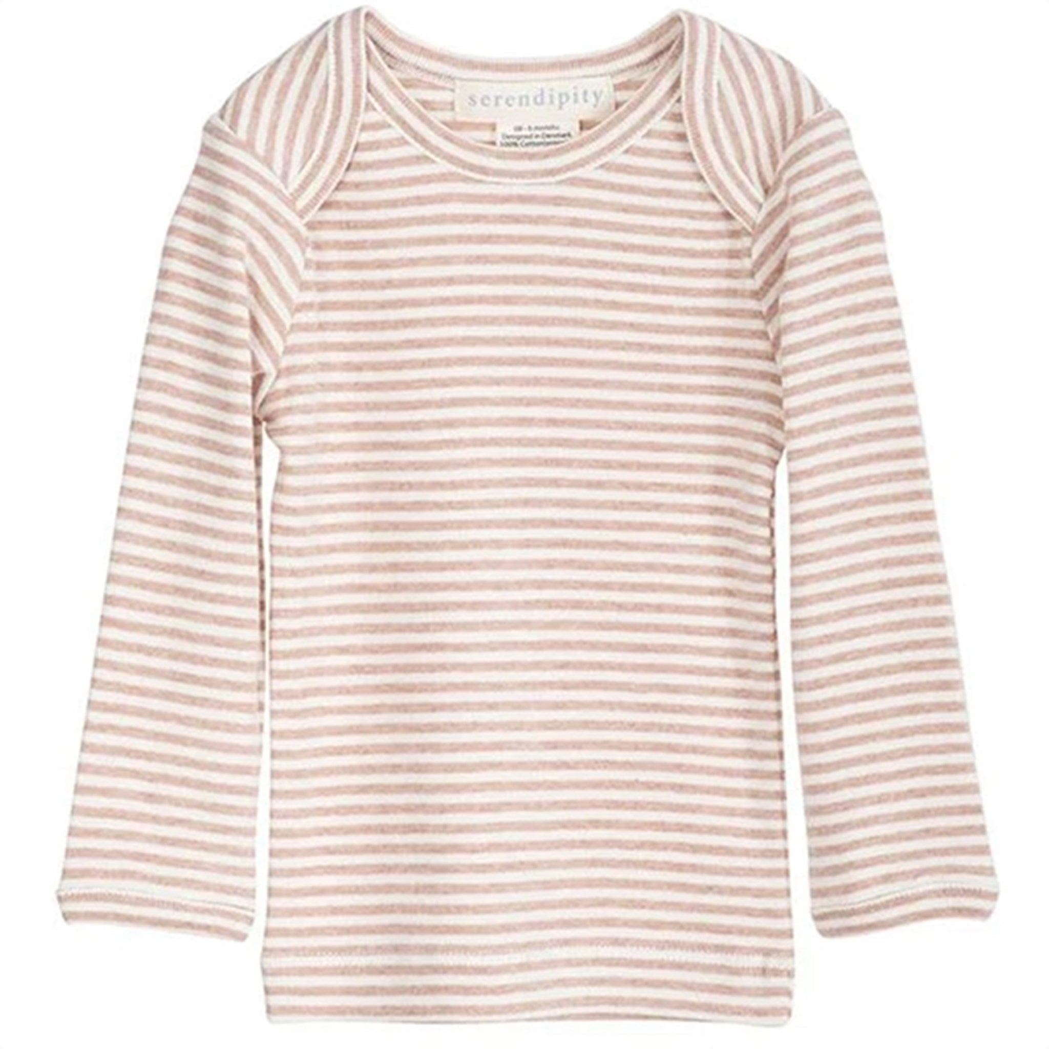 Serendipity Clay/Offwhite Rib Baby Tee Stripe Blouse