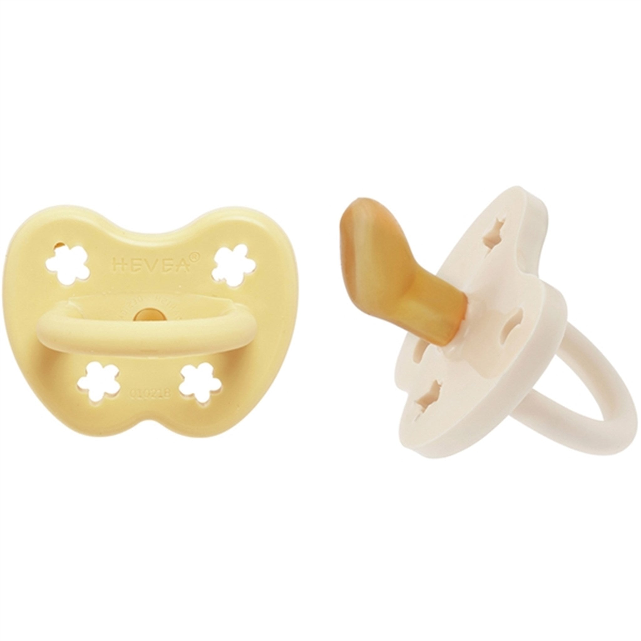 Hevea Pacifier Anatomisk 2-pack Pale Butter & Milky White