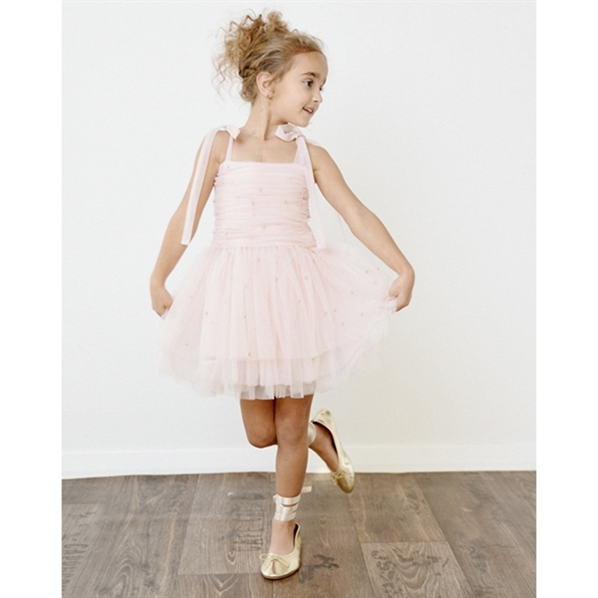 Dolly by Le Petit Tom Pearl Tulle Ballerina Dress Pink 3