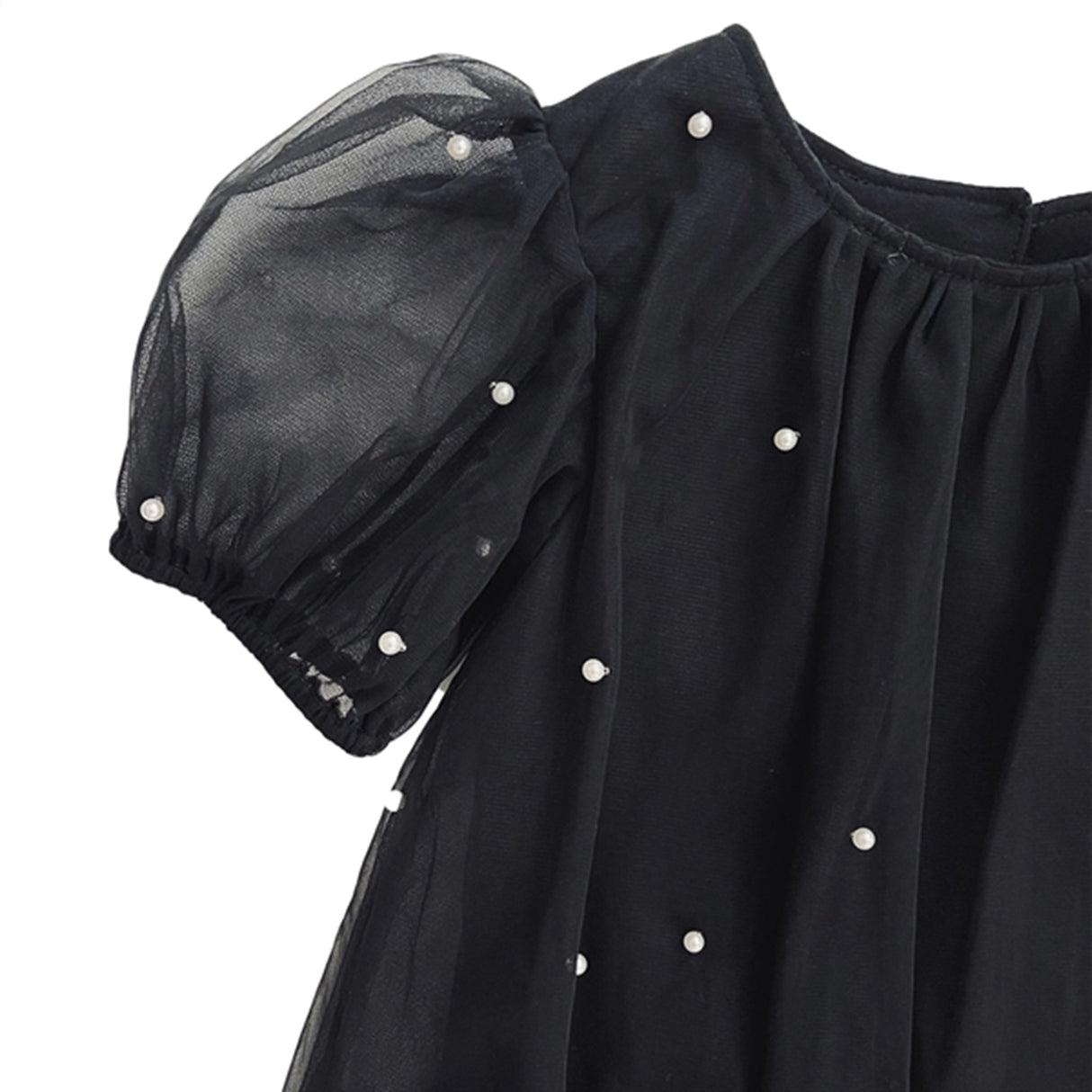 Dolly by Le Petit Tom Pearl Tulle Puff Aline Dress Black