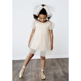 Dolly by Le Petit Tom Pearl Tulle Puff Aline Dress Pearl