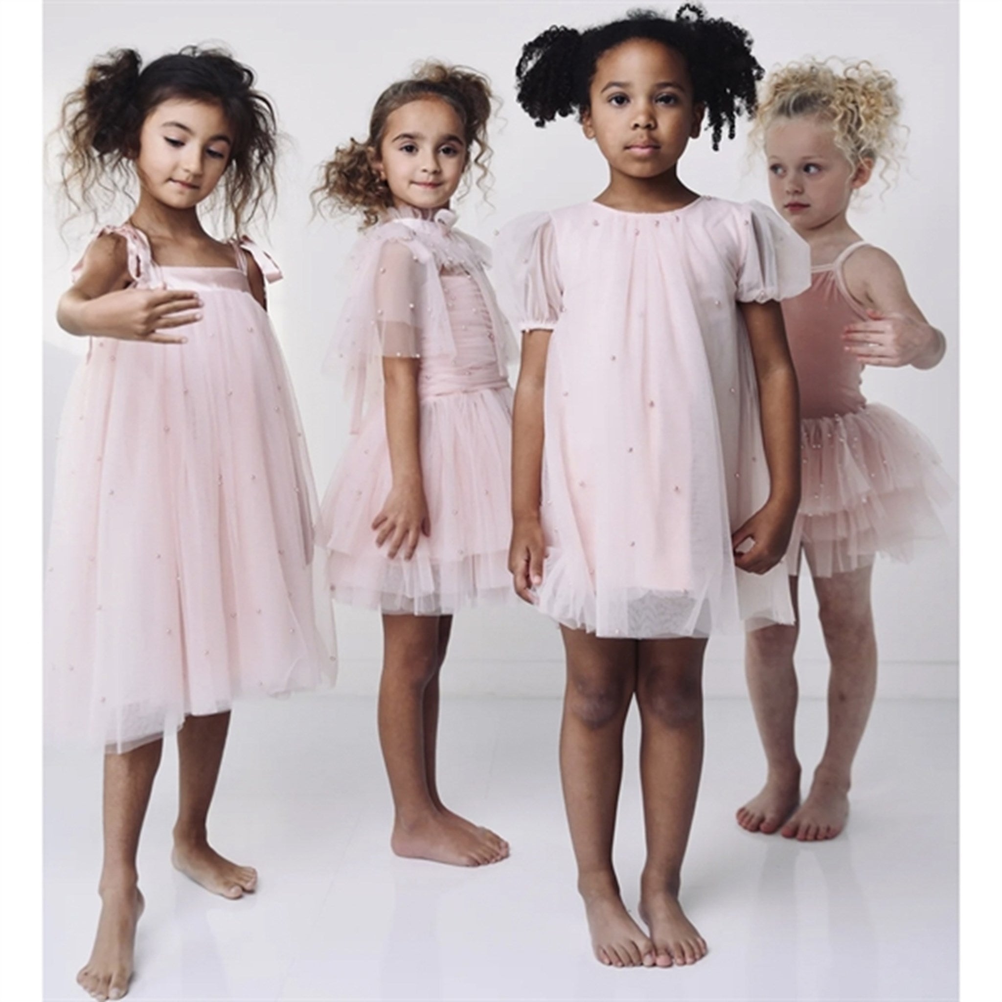 Dolly by Le Petit Tom Pearl Tulle Puff Aline Dress Pink 3