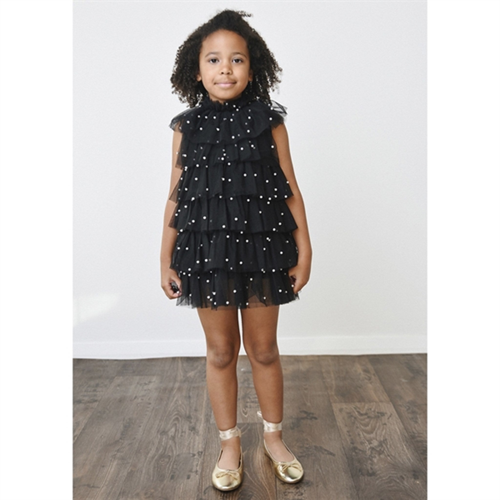 Dolly by Le Petit Tom Pearl Tutully Tiered Tulle Tuttu Dress Black 3