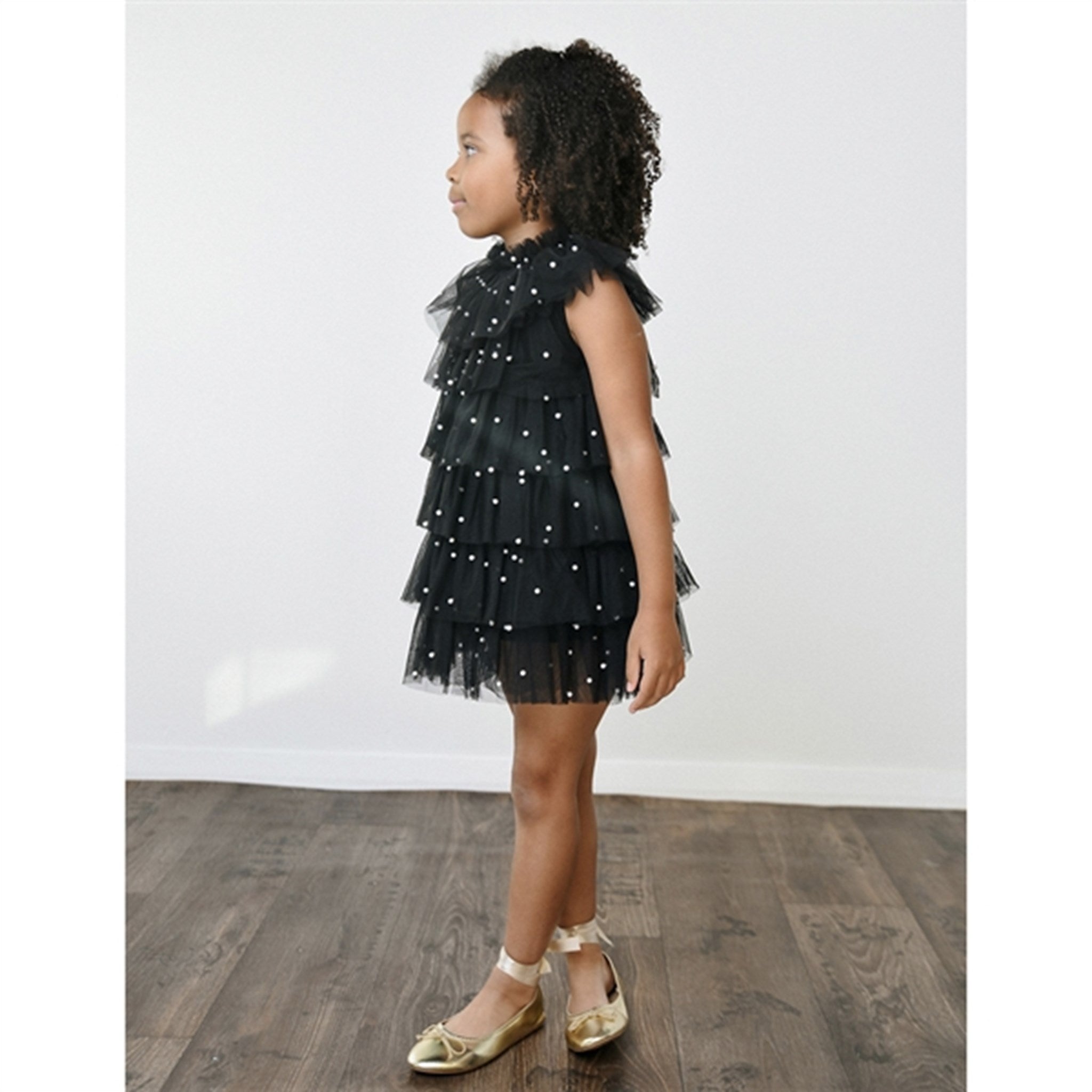 Dolly by Le Petit Tom Pearl Tutully Tiered Tulle Tuttu Dress Black 4