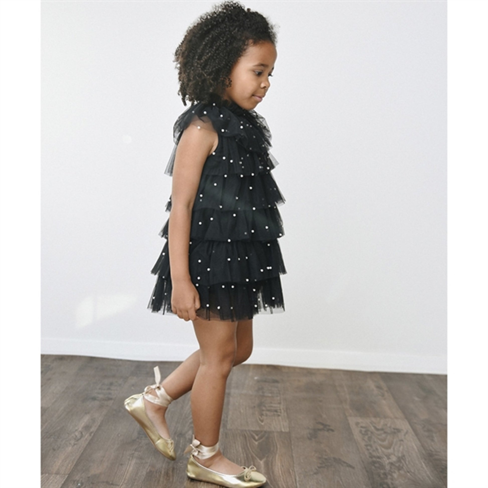 Dolly by Le Petit Tom Pearl Tutully Tiered Tulle Tuttu Dress Black