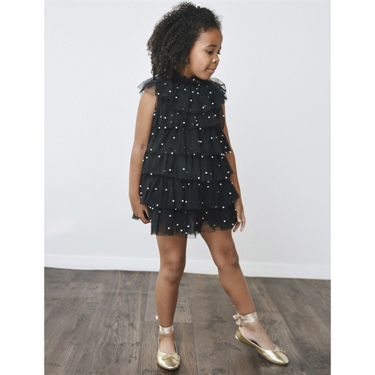 Dolly by Le Petit Tom Pearl Tutully Tiered Tulle Tuttu Dress Black