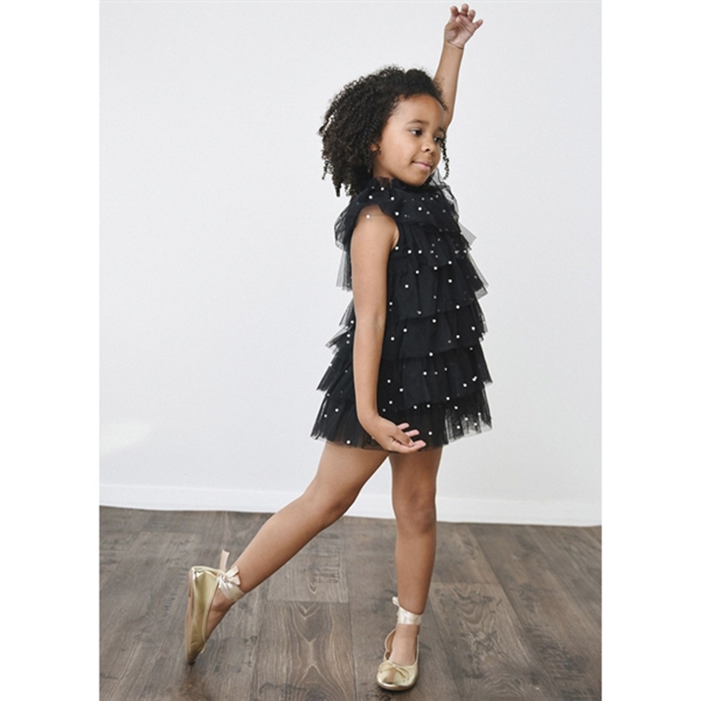 Dolly by Le Petit Tom Pearl Tutully Tiered Tulle Tuttu Dress Black