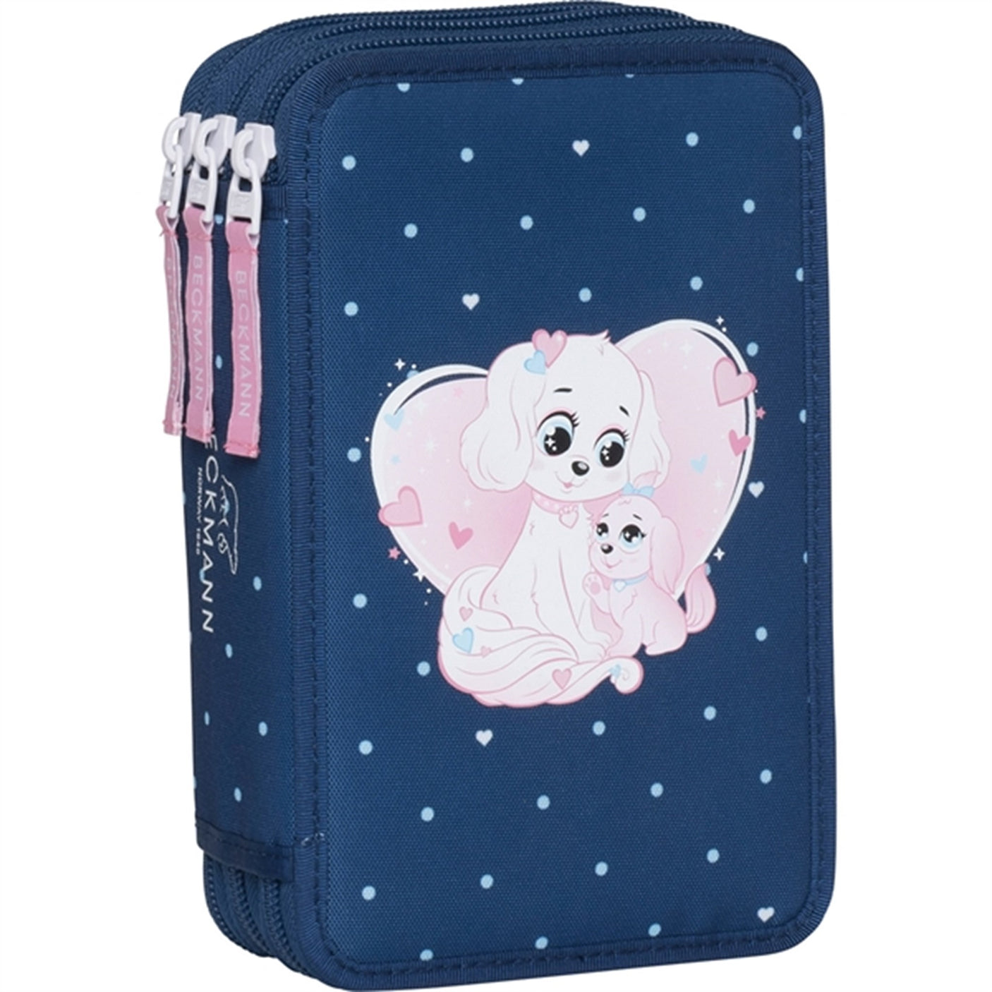 Beckmann Three Section Pencil Case Pet Friends Blue