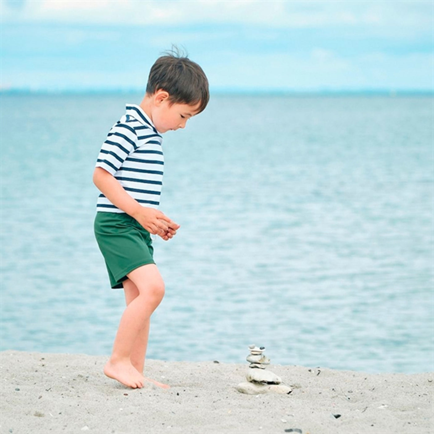 Petit Crabe White/Blue Turtleneck Tee K/Æ