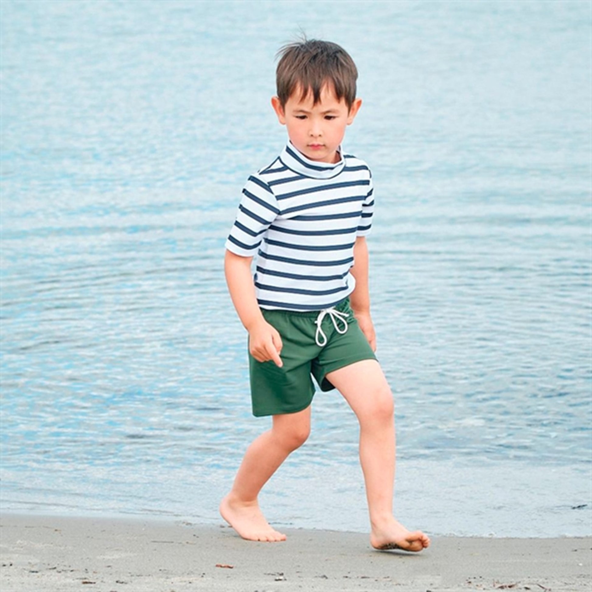 Petit Crabe White/Blue Turtleneck Tee K/Æ