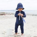 Petit Crabe Blue Lou Star Sunsuit with Zipper