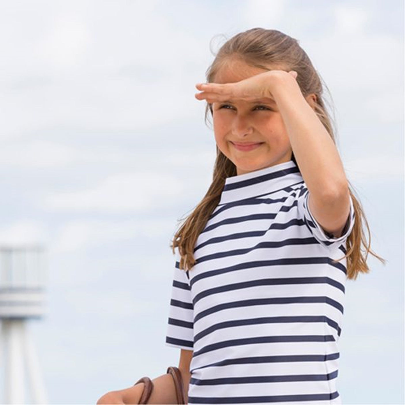 Petit Crabe White/Blue Turtleneck Tee K/Æ