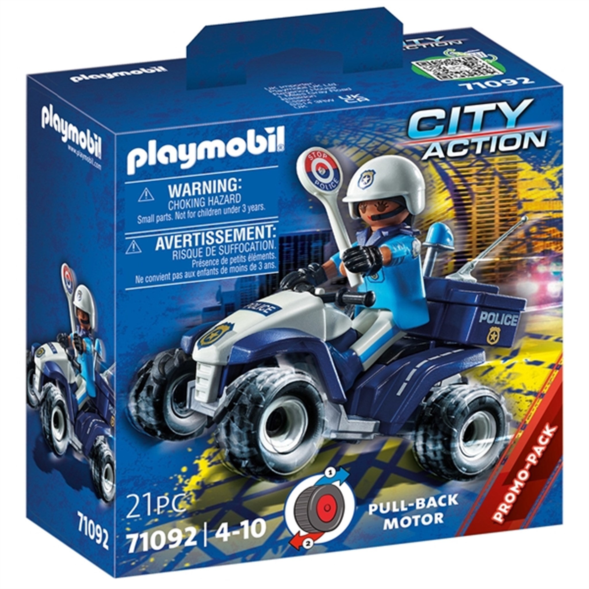 Playmobil® City Action - 警察速度四轮摩托车 - 完美的警察追捕冒险