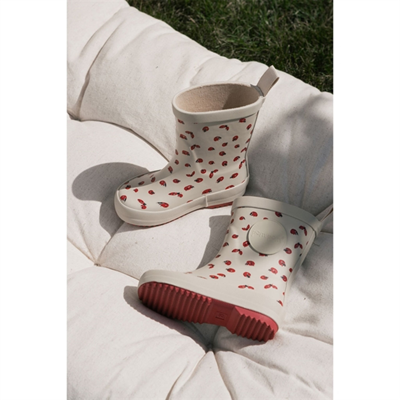 Pom Pom Rubber Boot Ladybird