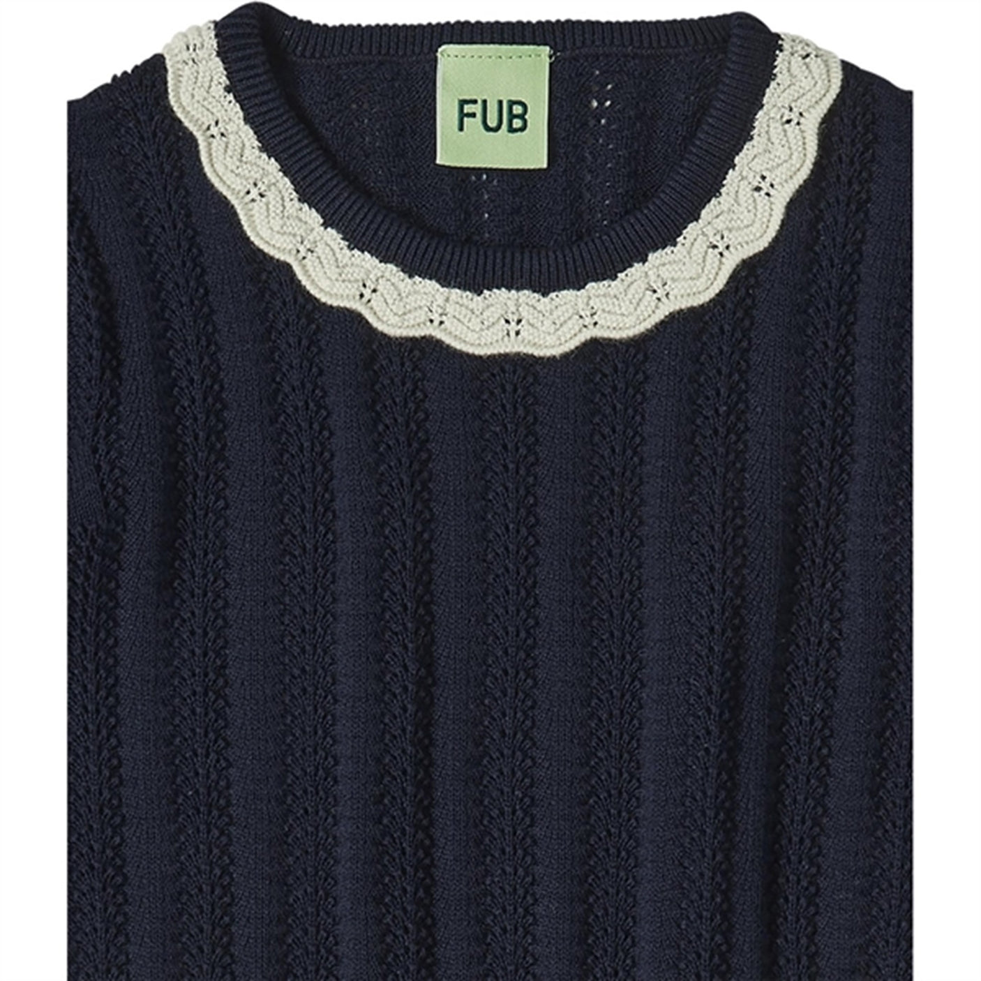 FUB Dark Navy Pointelle T-Shirt