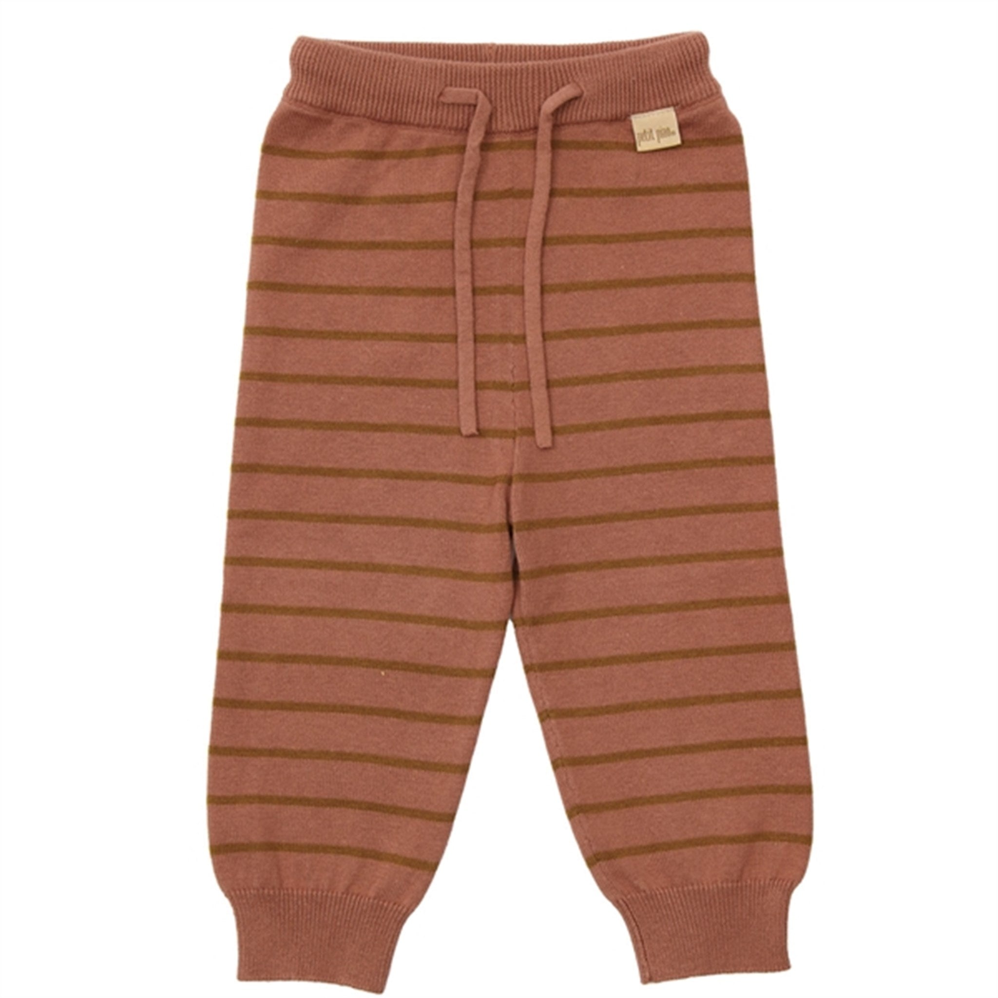 Petit Piao Copper Brown/Rubber Striped Knit Pants