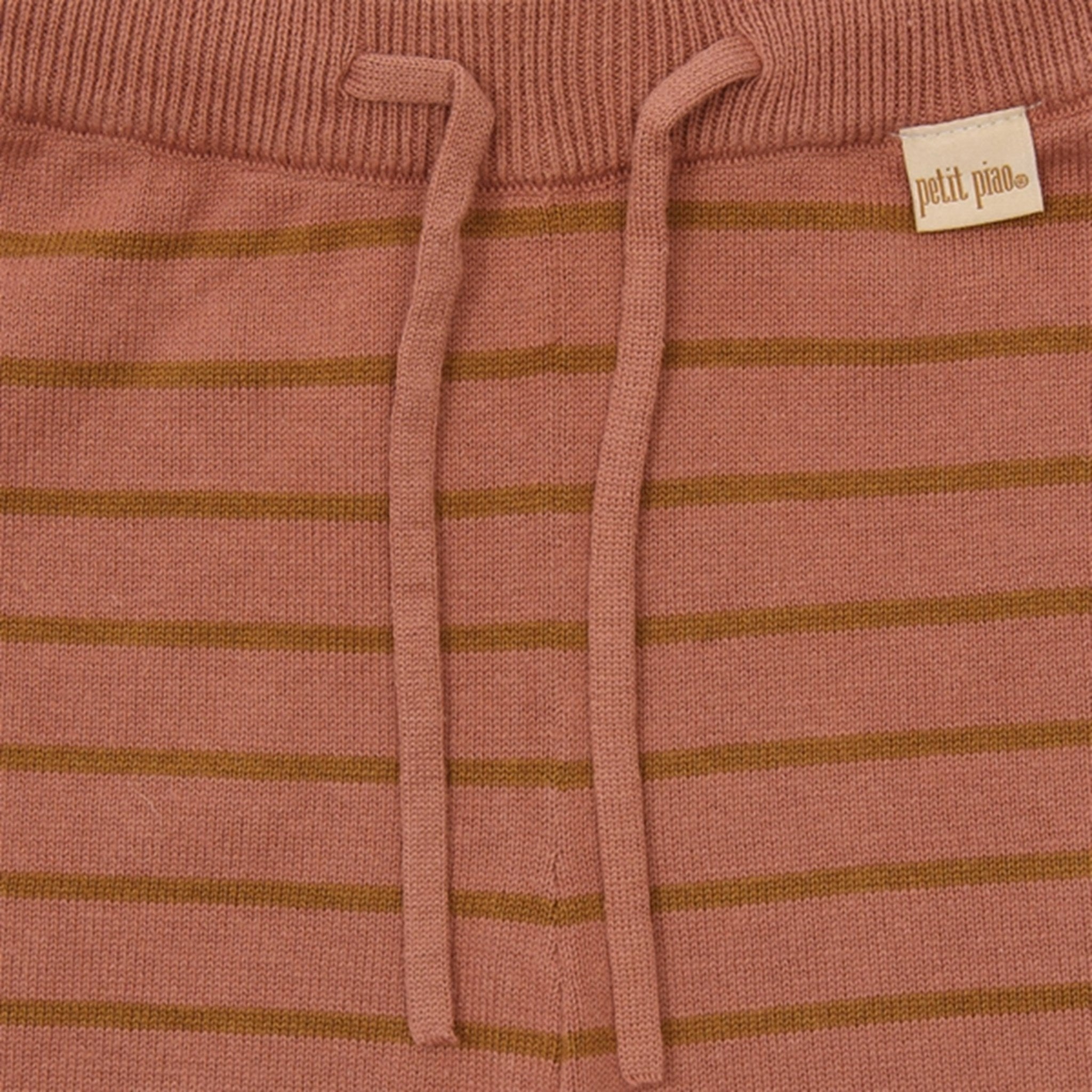 Petit Piao Copper Brown/Rubber Striped Knit Pants 2