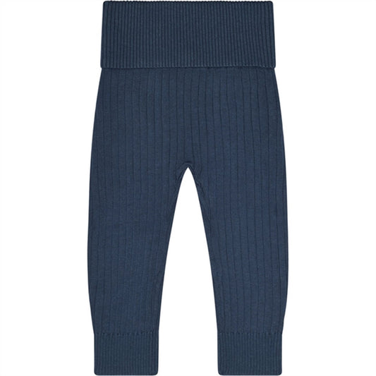 Petit Piao® Dark Denim Pants Rib Knit Fold