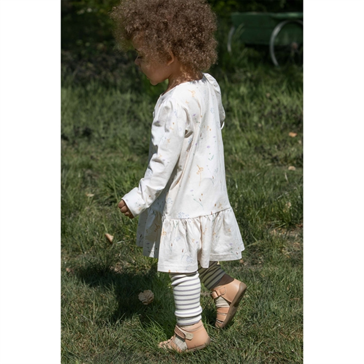 Petit Piao Dusty Lavender/Offwhite Leggings Modal Striped