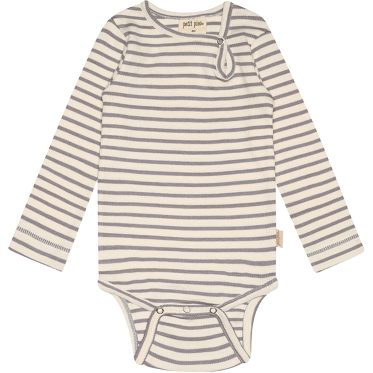Petit Piao Dusty Lavender/Offwhite Body L/S Modal Striped
