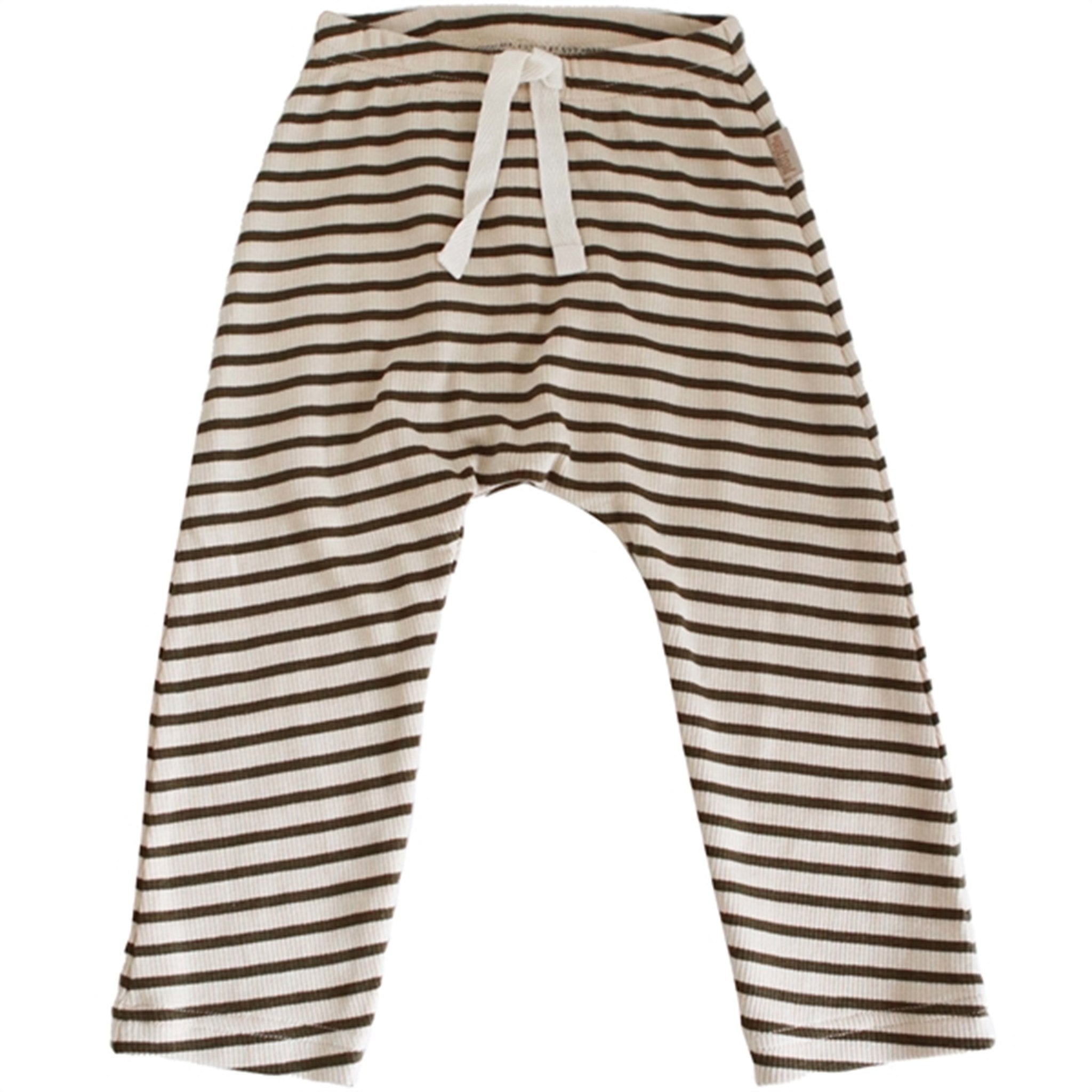 Petit Piao Ivy Green/Tapioka Modal Striped Pants