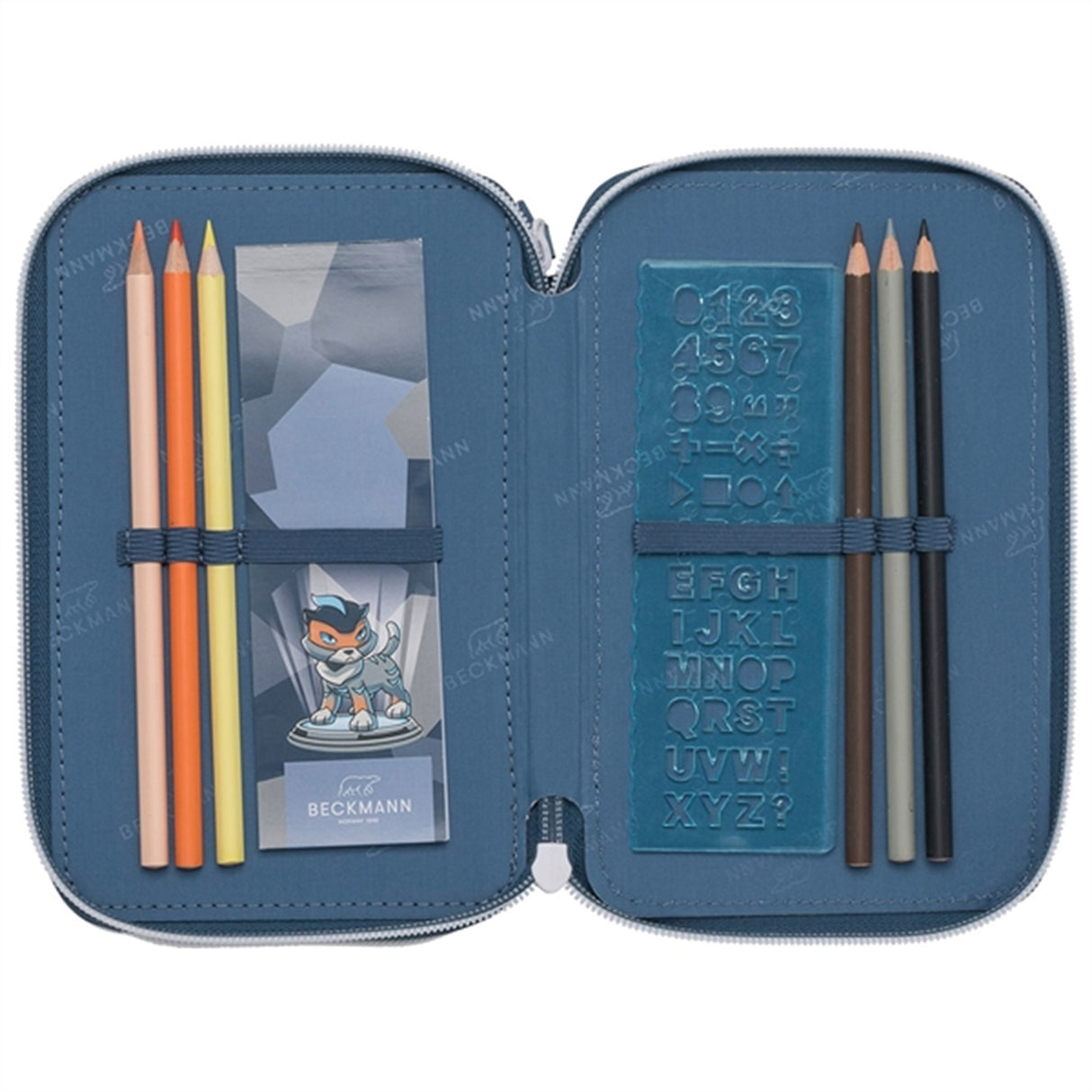 Beckmann Three Section Pencil Case Tiger Race