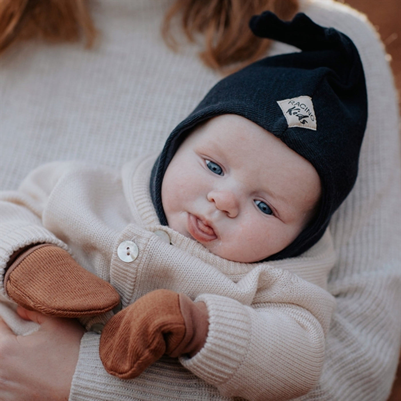 Racing Kids Dino Balaclava Wool/Cotton 3-layered Black