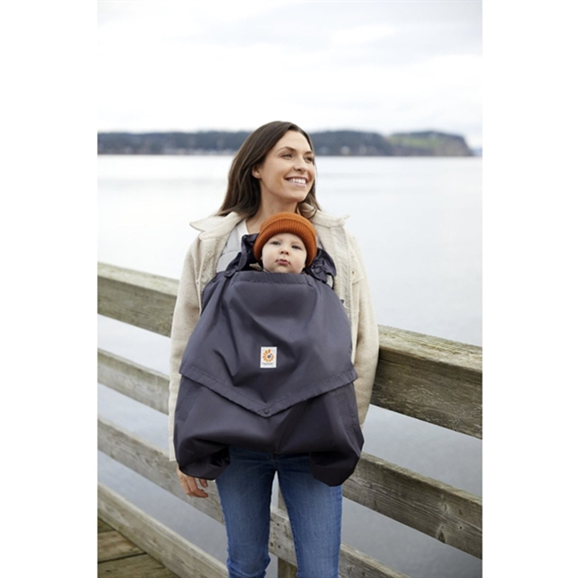 Ergobaby Rain And Wind Cover For Baby Carrier Charcoal / Black