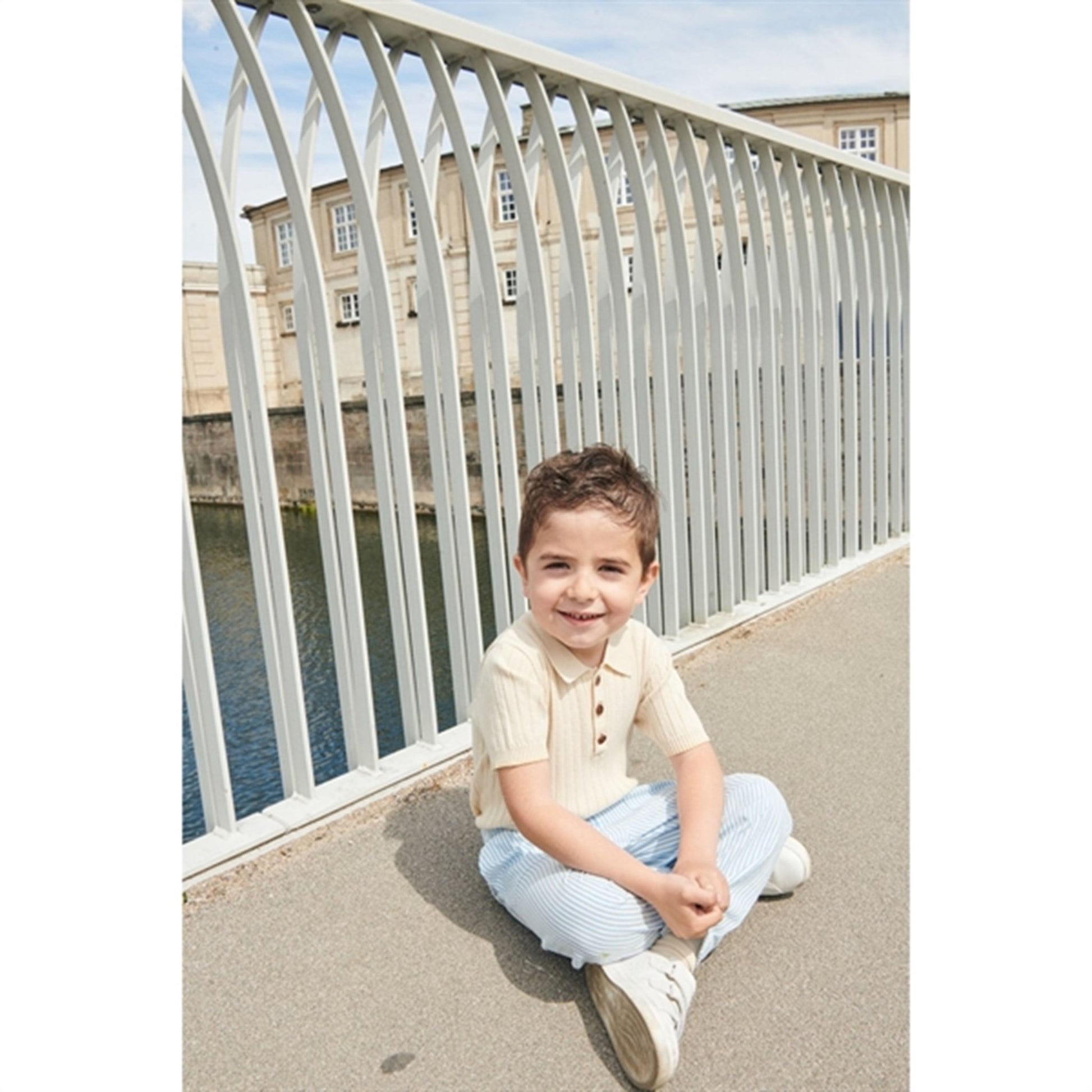 Copenhagen Colors Cream/Pale Yellow Comb. Rib Knit Polo