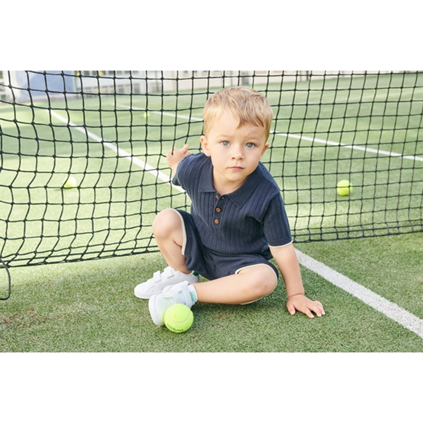 Copenhagen Colors Navy/Cream Comb. Rib Knit Polo