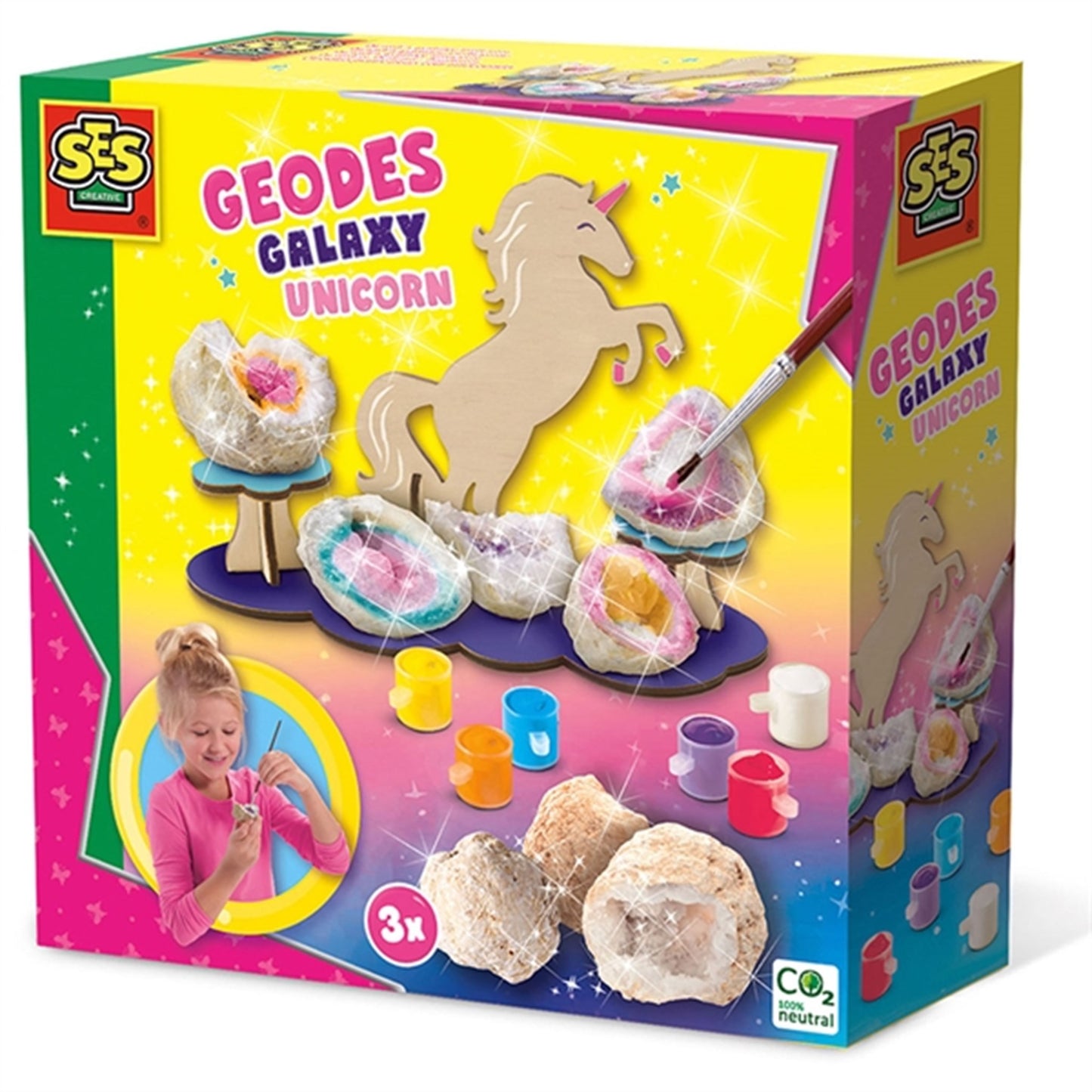 SES Creative Real Geodes - Unicorn Galaxy
