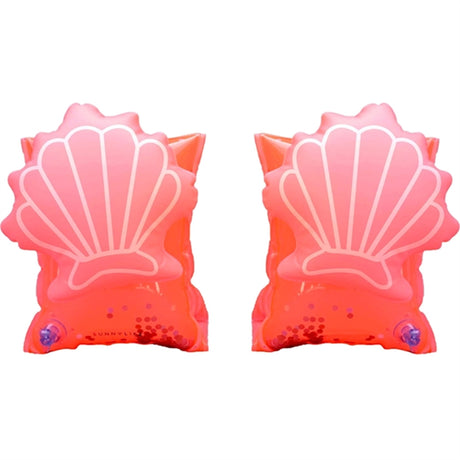 SunnyLife Buddy Float Bands Shell Neon Coral