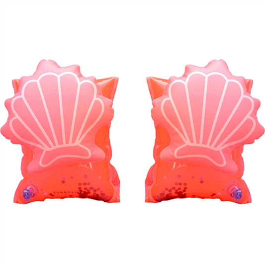 SunnyLife Buddy Float Bands Shell Neon Coral