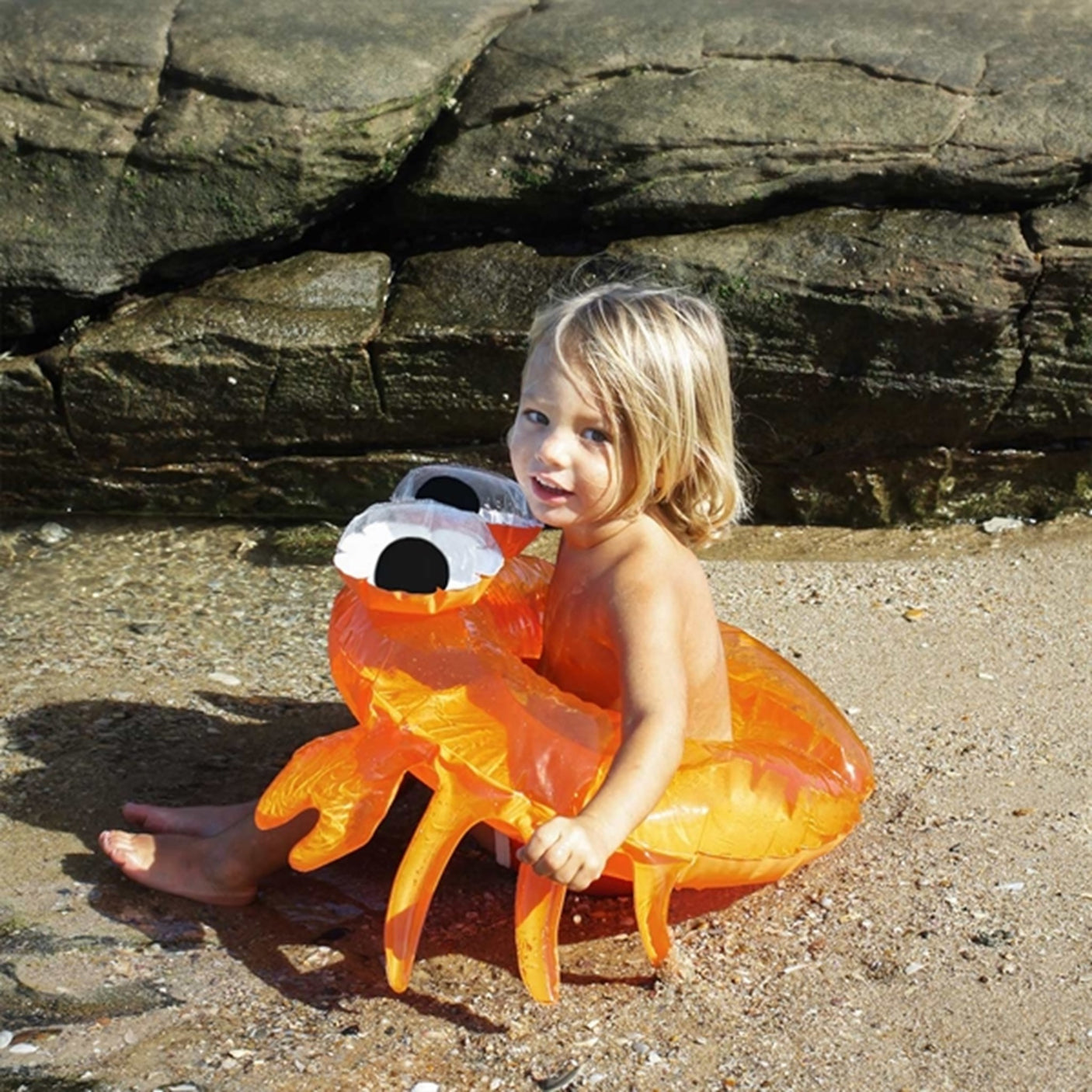 SunnyLife Pool Ring Sonny the Sea Creature Neon Orange