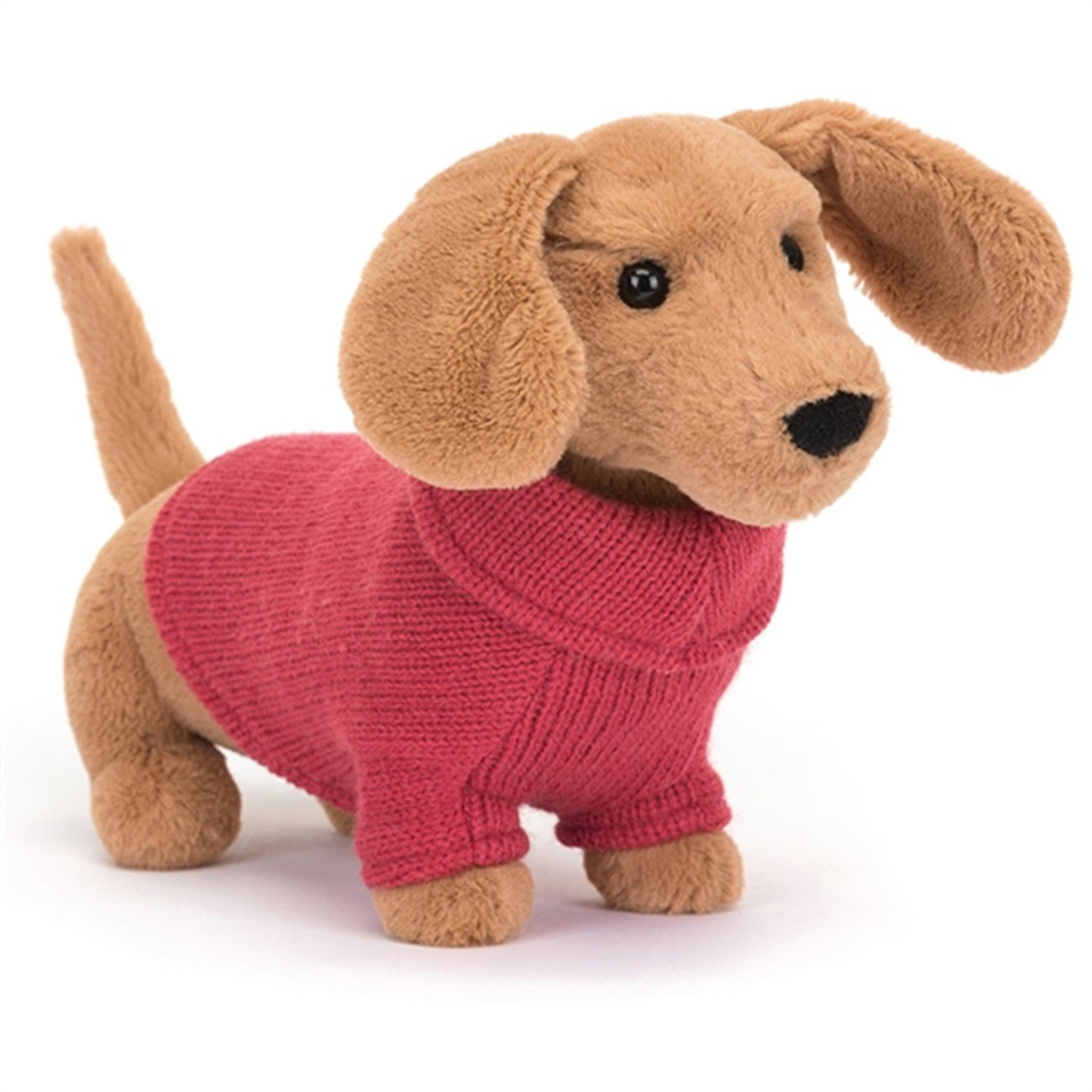 Jellycat Sweater Sausage Dog, Pink 14 cm