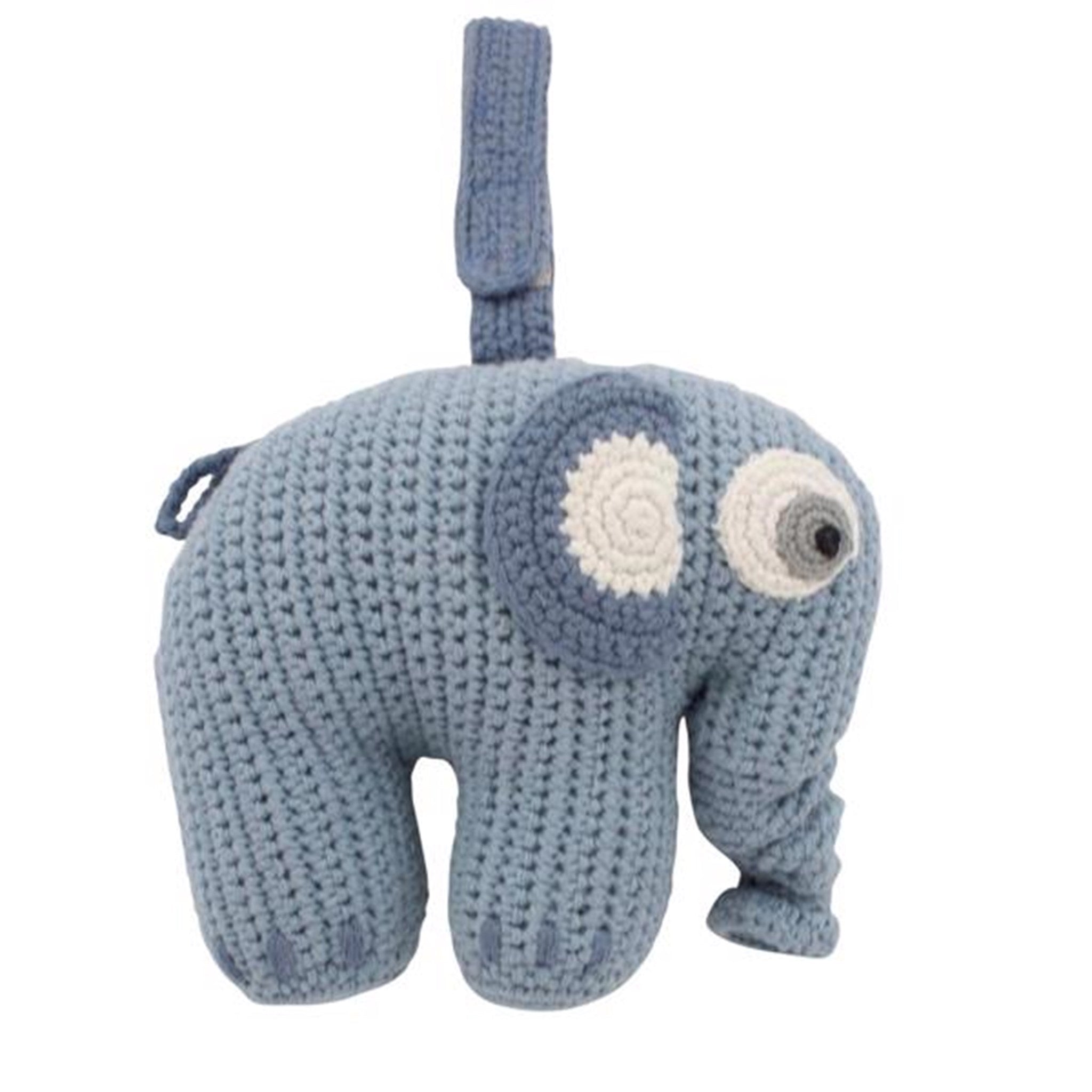 Sebra Music Mobile Knitted Elephant Powder Blue
