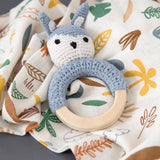Sebra Knitted Rattle Bunny Siggy Powder Blue 2